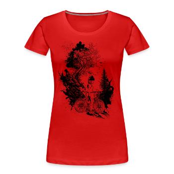 Trail-Ready: La chemise parfaite pour les vététistes! - T-shirt bio Premium Femme - rouge - Devant - Mia (176cm)