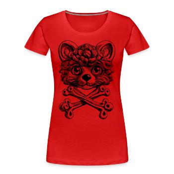 Lion Lover chemise : Unique Comic Fever ! - T-shirt bio Premium Femme - rouge - Devant - Mia (176cm)