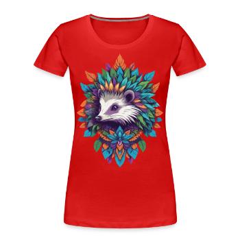 Pouvoir spirituel Animal blaireau Mandala - T-shirt bio Premium Femme - rouge - Devant - Mia (176cm)
