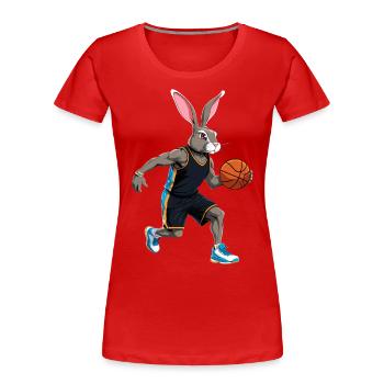 Basketballspieler Osterhase Lustig Ostern - Frauen Premium Bio T-Shirt - Rot - Vorne - Mia (176cm)