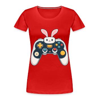 Osterhase Gamer Ikonisches Gaming Streetwear - Frauen Premium Bio T-Shirt - Rot - Vorne - Mia (176cm)