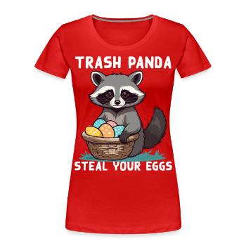 Lustiger Waschbär Osterhasen Ostern Spruch - Frauen Premium Bio T-Shirt - Rot - Vorne - Mia (176cm)