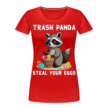 Lustiger Waschbär Spruch Waschbären Osterhasen - Frauen Premium Bio T-Shirt - Rot - Vorne - Mia (176cm)