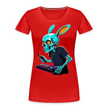 Osterhase Gamer Ikonisches Ostern Gaming - Frauen Premium Bio T-Shirt - Rot - Vorne - Mia (176cm)