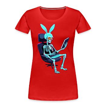 Osterhase Gamer Ikonisches Ostern Gaming - Frauen Premium Bio T-Shirt - Rot - Vorne - Mia (176cm)