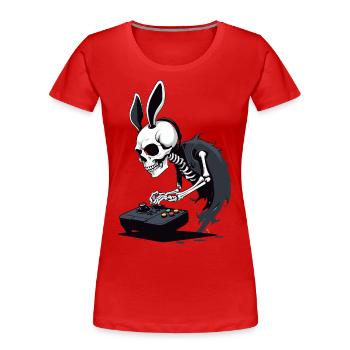 Osterhase Gamer Ikonisches Ostern Gaming - Frauen Premium Bio T-Shirt - Rot - Vorne - Mia (176cm)