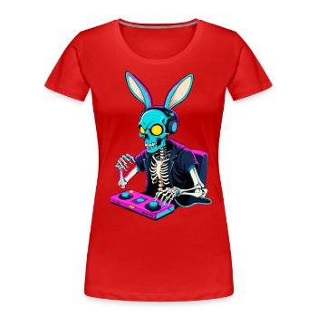 Osterhase Gamer & Gaming Streetwear Ikonisch - Frauen Premium Bio T-Shirt - Rot - Vorne - Mia (176cm)