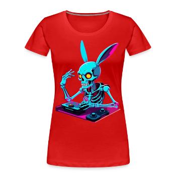 Osterhase Gamer und Gaming Streetwear - Frauen Premium Bio T-Shirt - Rot - Vorne - Mia (176cm)