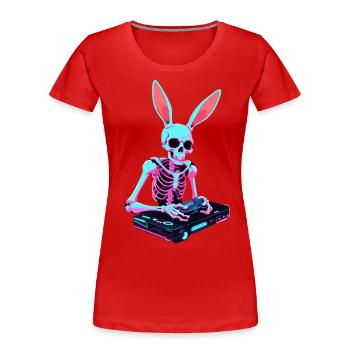 Osterhase Gamer Ikonisches Ostern Gaming - Frauen Premium Bio T-Shirt - Rot - Vorne - Mia (176cm)