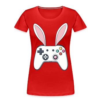 Osterhase Gamer & Gaming Streetwear Ikonisch - Frauen Premium Bio T-Shirt - Rot - Vorne - Mia (176cm)