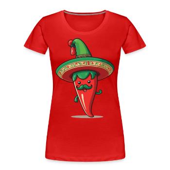 Aesthetic Chilischote Chili Streetwear Hot - Frauen Premium Bio T-Shirt - Rot - Vorne - Mia (176cm)