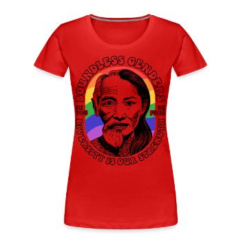 Proud of diversity: Our LGBTQIA+ shirt - Women's Premium Organic T-Shirt - red - Front - Mia (176cm)