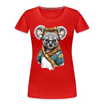 Lustige Koala Mutti Niedliche Mama Bär Liebhaber - Frauen Premium Bio T-Shirt - Rot - Vorne - Mia (176cm)