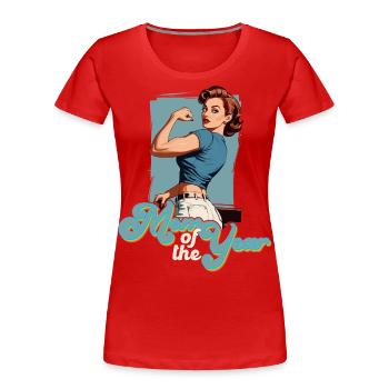 Mother of the Year - Proud Best Mom Design - Women's Premium Organic T-Shirt - red - Front - Mia (176cm)