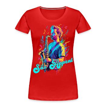 Lustiges Saxophon Design Jazz Musik Liebhaber - Frauen Premium Bio T-Shirt - Rot - Vorne - Mia (176cm)