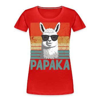 Papaka Der Alpaka Vater Perfekter Lustiger Vater - Frauen Premium Bio T-Shirt - Rot - Vorne - Mia (176cm)