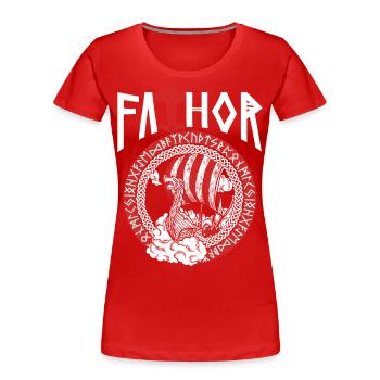 Viking Papa Vathor Bateau viking nordique - T-shirt bio Premium Femme - rouge - Devant - Mia (176cm)