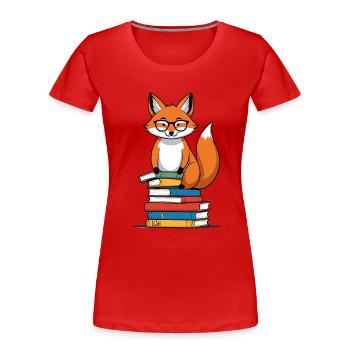 Niedlicher Buch Liebhaber Lustiges Bücher Design - Frauen Premium Bio T-Shirt - Rot - Vorne - Mia (176cm)