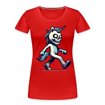 Zombie Unicorn Undead Mystical Creature - Frauen Premium Bio T-Shirt - Rot - Vorne - Mia (176cm)