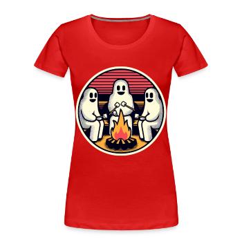 Ghosts at the campfire campsite Lustige - Women's Premium Organic T-Shirt - red - Front - Mia (176cm)