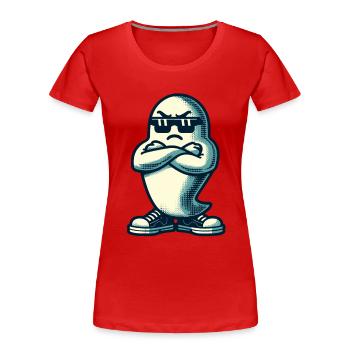 Cool fantôme Vintage Style artistique Drôle Halloween - T-shirt bio Premium Femme - rouge - Devant - Mia (176cm)