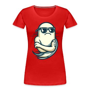 Cool fantôme Vintage Style artistique Drôle Halloween - T-shirt bio Premium Femme - rouge - Devant - Mia (176cm)