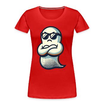 Cool fantôme Vintage Style artistique Drôle Halloween - T-shirt bio Premium Femme - rouge - Devant - Mia (176cm)