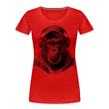 T-shirt de rue Silverback - T-shirt bio Premium Femme - rouge - Devant - Mia (176cm)