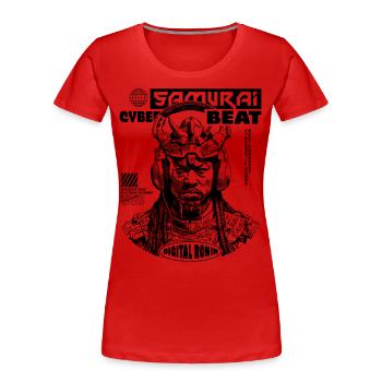Tech Samurai Sci-Fi Shirt - Frauen Premium Bio T-Shirt - Rot - Vorne - Mia (176cm)