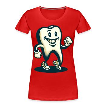 Unheimliche Verkleidung Halloween Zahn - Frauen Premium Bio T-Shirt - Rot - Vorne - Mia (176cm)