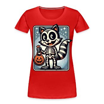 Undead Raccoon Funny Raccoon Lover - Women's Premium Organic T-Shirt - red - Front - Mia (176cm)