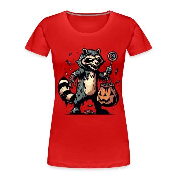 Undead Raccoon Funny Raccoon Lover - Women's Premium Organic T-Shirt - red - Front - Mia (176cm)
