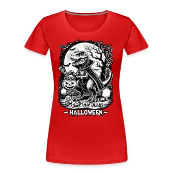 Drôle de vampire T-Rex aime les bonbons - T-shirt bio Premium Femme - rouge - Devant - Mia (176cm)