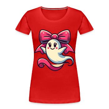 Mignon Halloween fantôme Geiser fille - T-shirt bio Premium Femme - rouge - Devant - Mia (176cm)