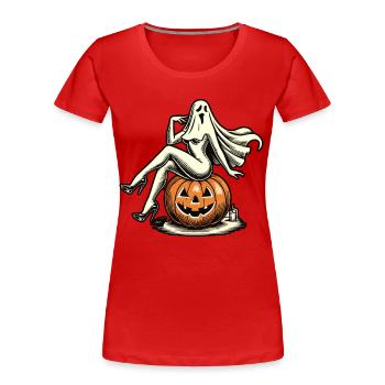 séduisant fantôme drôle Halloween design - T-shirt bio Premium Femme - rouge - Devant - Mia (176cm)