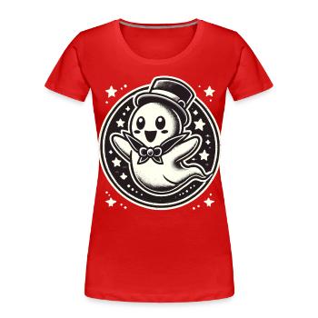 Drôle Magicien Fantôme Mignon Halloween - T-shirt bio Premium Femme - rouge - Devant - Mia (176cm)