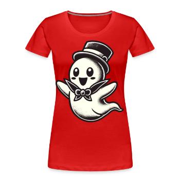 Drôle Magicien Fantôme Mignon Halloween - T-shirt bio Premium Femme - rouge - Devant - Mia (176cm)