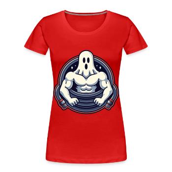 Bodybuilding Gespenst Lustiger Fitnessstudio Geist - Frauen Premium Bio T-Shirt - Rot - Vorne - Mia (176cm)