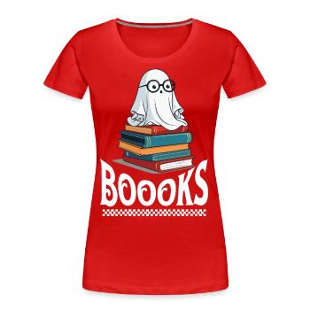 mignon amateur de livres fantôme drôle de dicton - T-shirt bio Premium Femme - rouge - Devant - Mia (176cm)