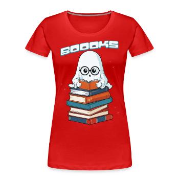 mignon amateur de livres fantôme drôle de dicton - T-shirt bio Premium Femme - rouge - Devant - Mia (176cm)