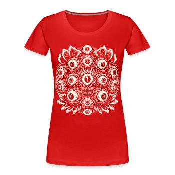 Yeux de monstre sombre Effrayant Halloween - T-shirt bio Premium Femme - rouge - Devant - Mia (176cm)