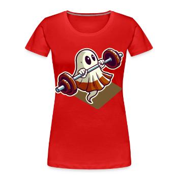 Bodybuilding Gespenst Lustiger Fitnessstudio Geist - Frauen Premium Bio T-Shirt - Rot - Vorne - Mia (176cm)