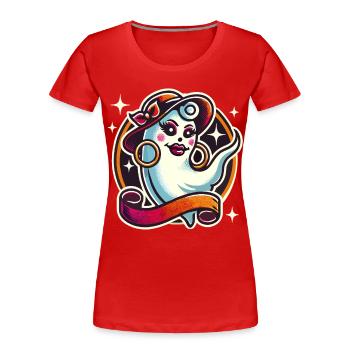 Lustiges Glamour Ghoul Auffälliges Halloween - Frauen Premium Bio T-Shirt - Rot - Vorne - Mia (176cm)