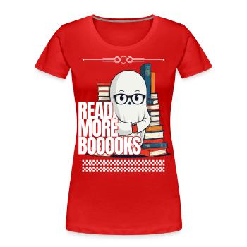 mignon amateur de livres fantôme drôle de dicton - T-shirt bio Premium Femme - rouge - Devant - Mia (176cm)