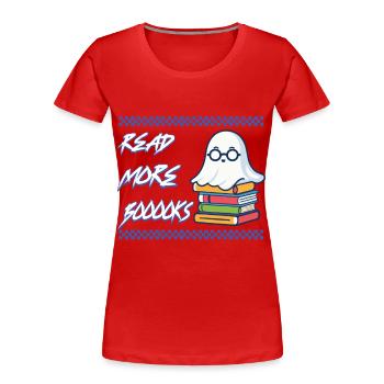 mignon amateur de livres fantôme drôle de dicton - T-shirt bio Premium Femme - rouge - Devant - Mia (176cm)
