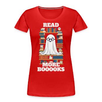 mignon amateur de livres fantôme drôle de dicton - T-shirt bio Premium Femme - rouge - Devant - Mia (176cm)