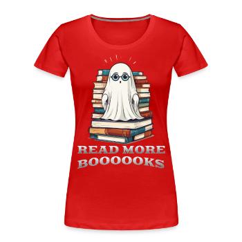 mignon amateur de livres fantôme drôle de dicton - T-shirt bio Premium Femme - rouge - Devant - Mia (176cm)