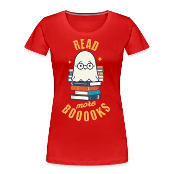 mignon amateur de livres fantôme drôle de dicton - T-shirt bio Premium Femme - rouge - Devant - Mia (176cm)
