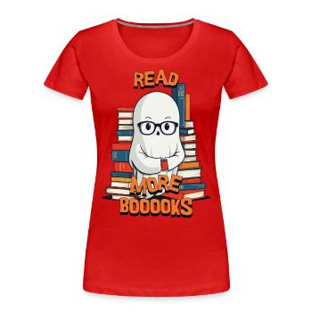 Idée de costume de fantôme mignon pour amoureux des livres - T-shirt bio Premium Femme - rouge - Devant - Mia (176cm)