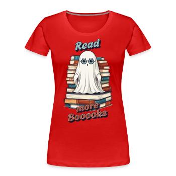 mignon amateur de livres fantôme drôle de dicton - T-shirt bio Premium Femme - rouge - Devant - Mia (176cm)